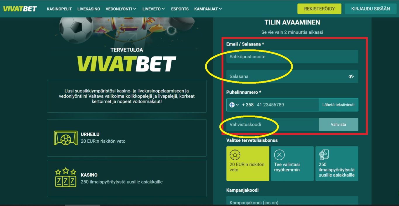 Vivatbet registration – käytettävissä olevat menetelmät