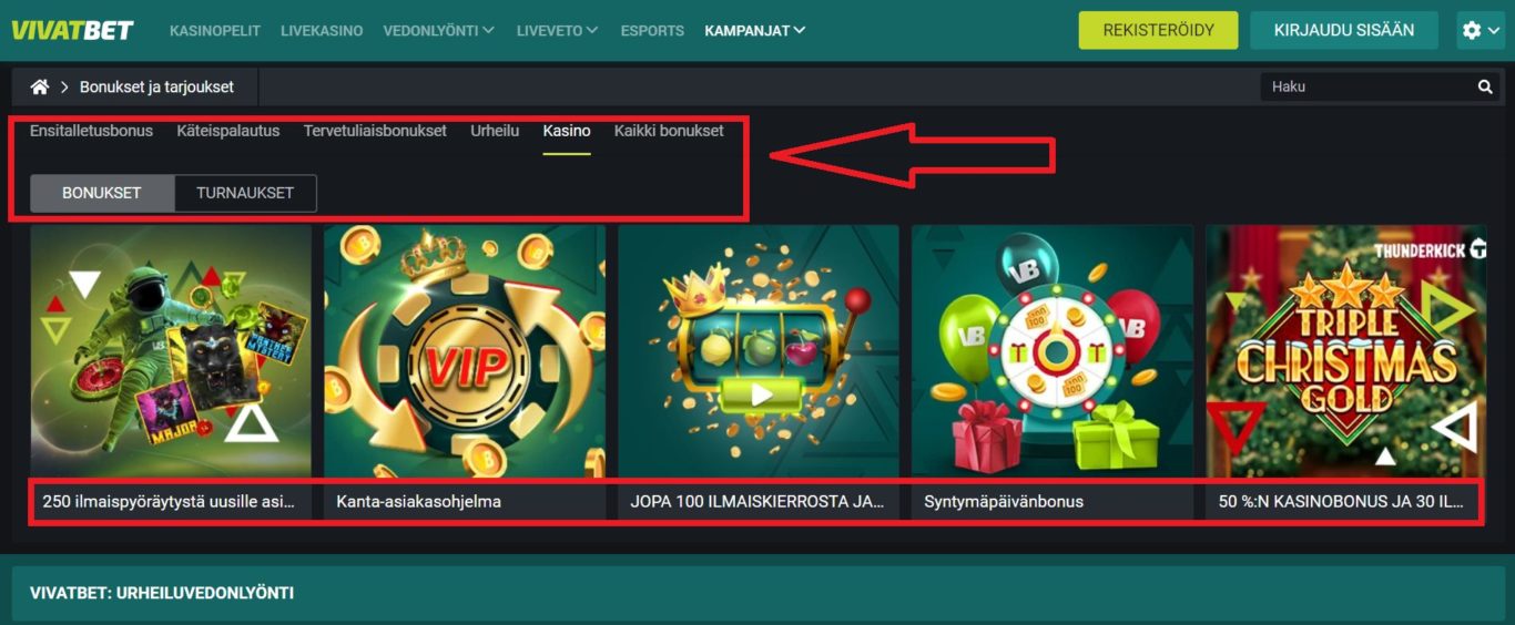 Vivatbet bonus code virtuaalisia kasino pelejä varten