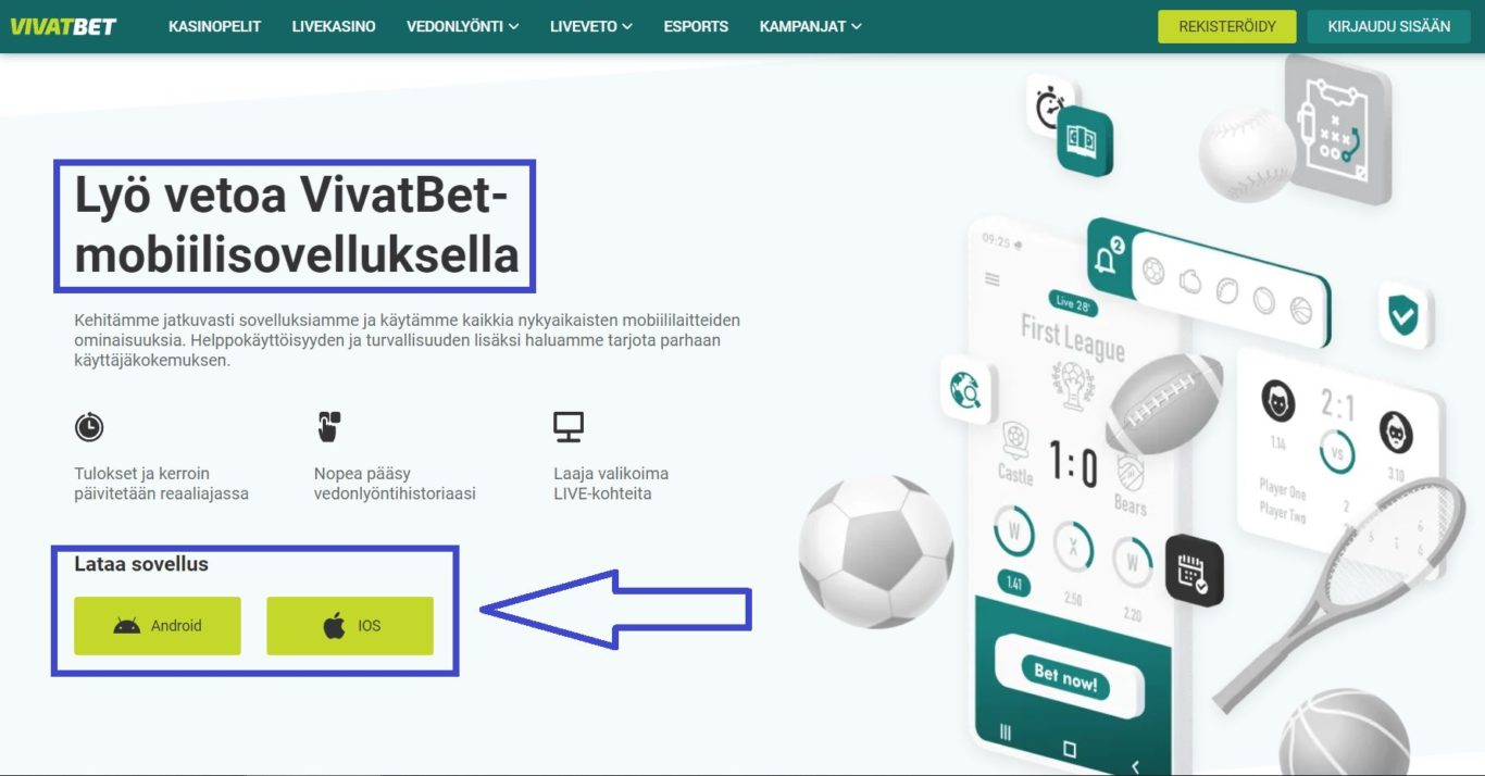 Kuinka ladata Vivatbet app Android laitteelle